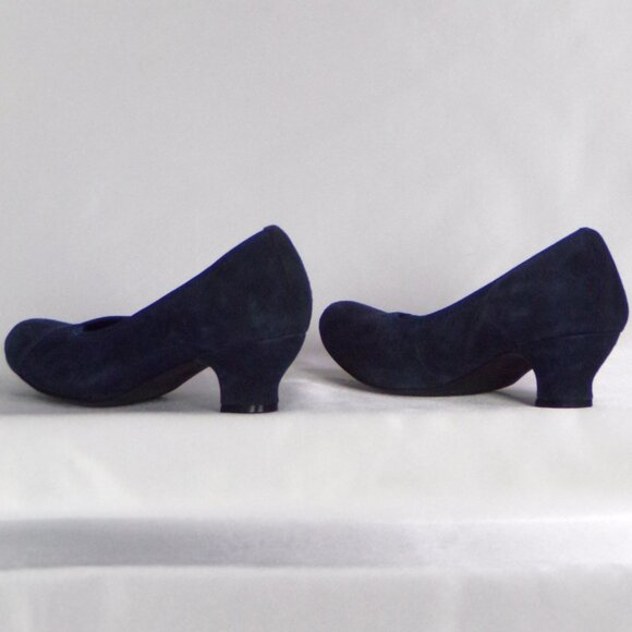 HOTTER COMFORT CONCEPT size 8 MONICA dark-blue suede low-heel pumps - Picture 10 of 15